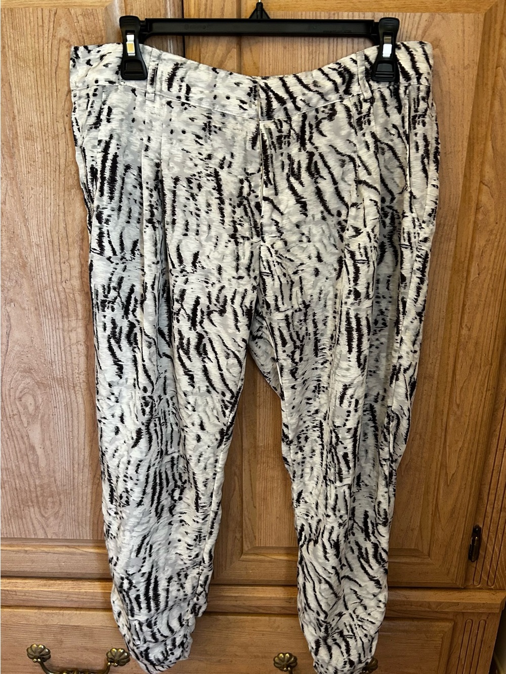 Parker Black and White Printed Cropped Pants